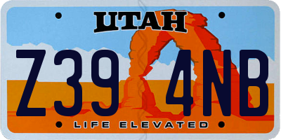 UT license plate Z394NB