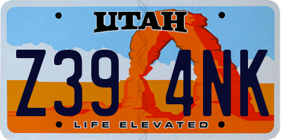 UT license plate Z394NK