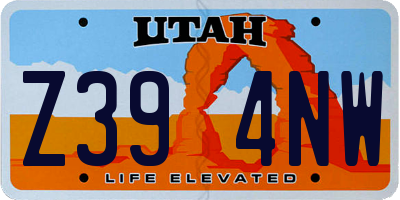 UT license plate Z394NW