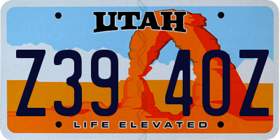 UT license plate Z394OZ