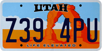 UT license plate Z394PU