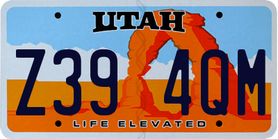 UT license plate Z394QM
