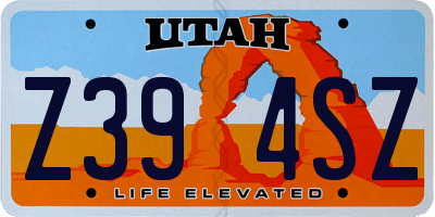 UT license plate Z394SZ