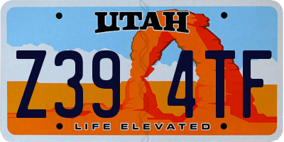 UT license plate Z394TF