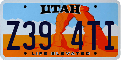 UT license plate Z394TI