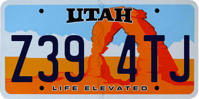 UT license plate Z394TJ