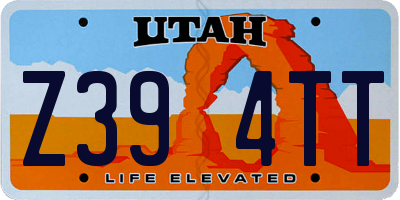 UT license plate Z394TT