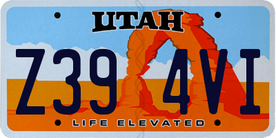UT license plate Z394VI