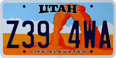UT license plate Z394WA
