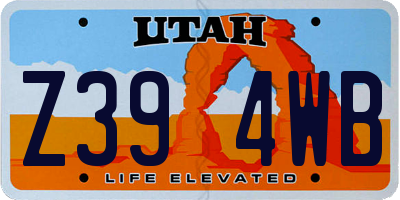 UT license plate Z394WB
