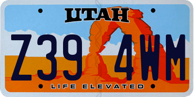 UT license plate Z394WM