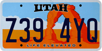 UT license plate Z394YQ