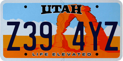 UT license plate Z394YZ