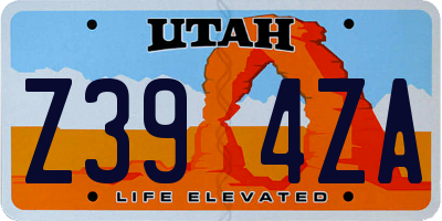 UT license plate Z394ZA