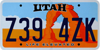 UT license plate Z394ZK