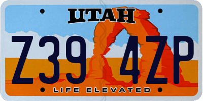 UT license plate Z394ZP