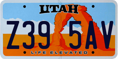 UT license plate Z395AV