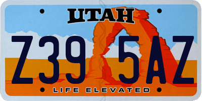 UT license plate Z395AZ