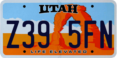 UT license plate Z395FN