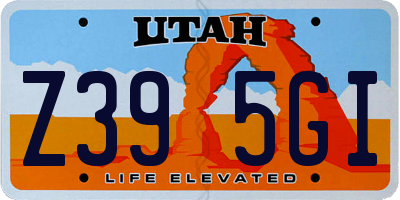 UT license plate Z395GI