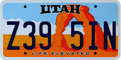 UT license plate Z395IN