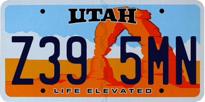 UT license plate Z395MN