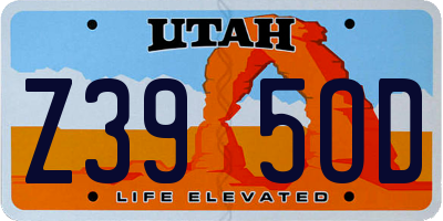 UT license plate Z395OD