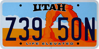 UT license plate Z395ON