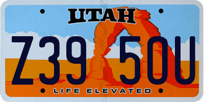 UT license plate Z395OU