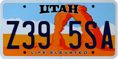 UT license plate Z395SA