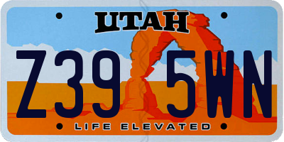 UT license plate Z395WN