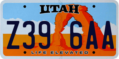 UT license plate Z396AA
