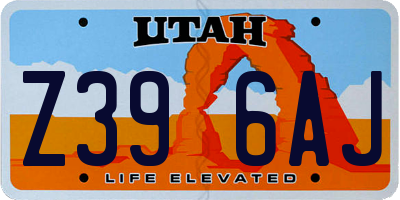 UT license plate Z396AJ
