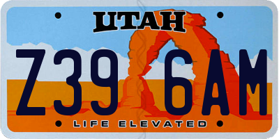 UT license plate Z396AM