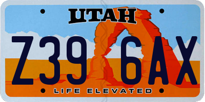 UT license plate Z396AX