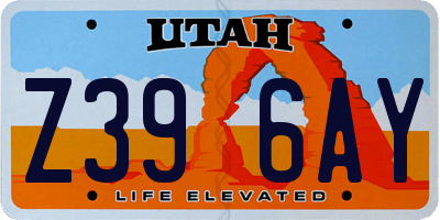 UT license plate Z396AY