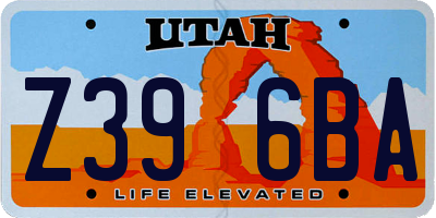 UT license plate Z396BA