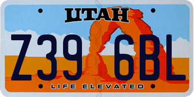 UT license plate Z396BL
