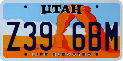 UT license plate Z396BM