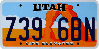 UT license plate Z396BN