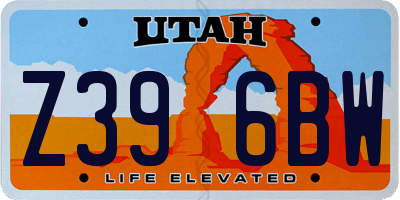 UT license plate Z396BW