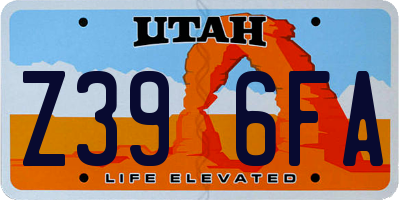 UT license plate Z396FA