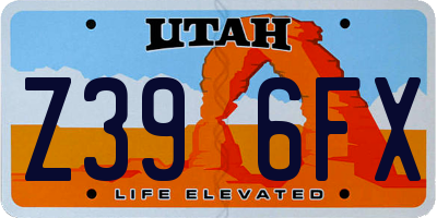 UT license plate Z396FX