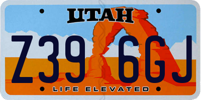 UT license plate Z396GJ