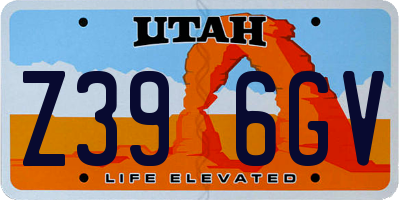 UT license plate Z396GV