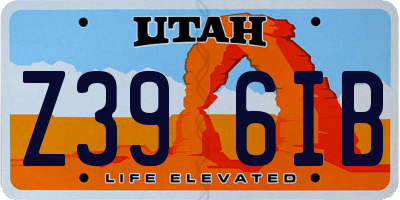 UT license plate Z396IB