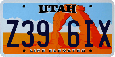 UT license plate Z396IX