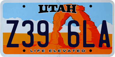 UT license plate Z396LA