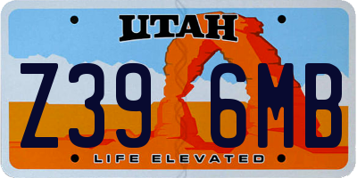 UT license plate Z396MB