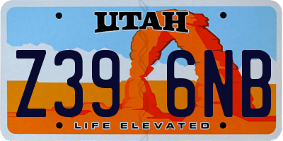 UT license plate Z396NB